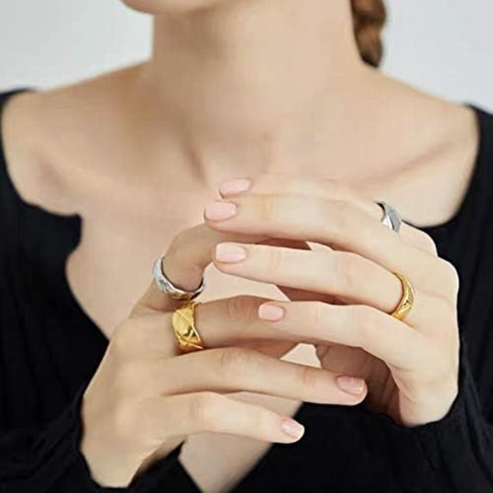 Stackable 18k Gold Plated Titanium Ring For Women… - image 5
